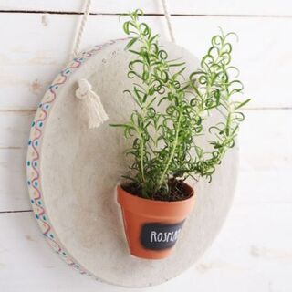Wall decoration with plant pot