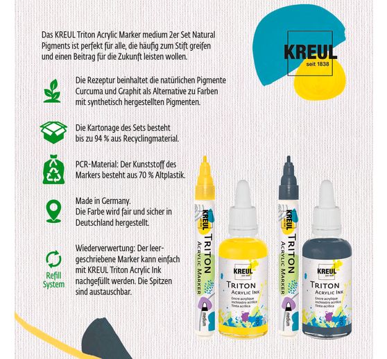 KREUL Triton Acrylic Marker medium "Natural Pigments"