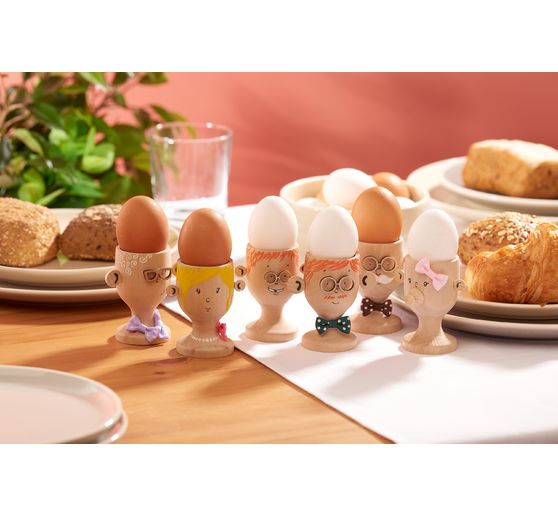 VBS Egg cups, 6 pieces, pine wood