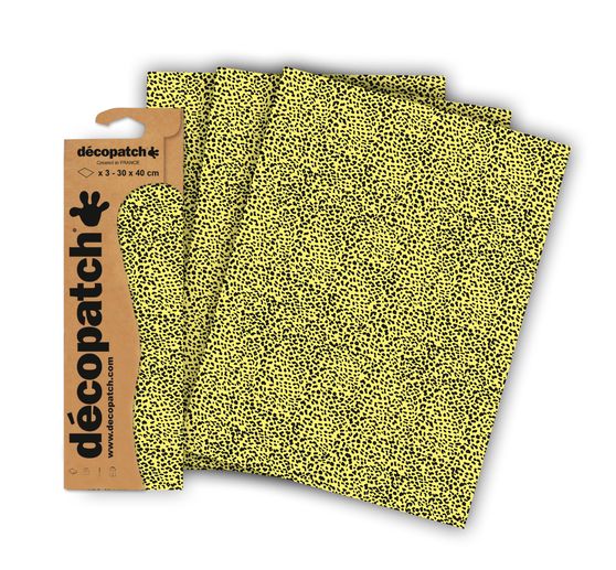 Décopatch paper fluorescent "Yellow Leoprint"