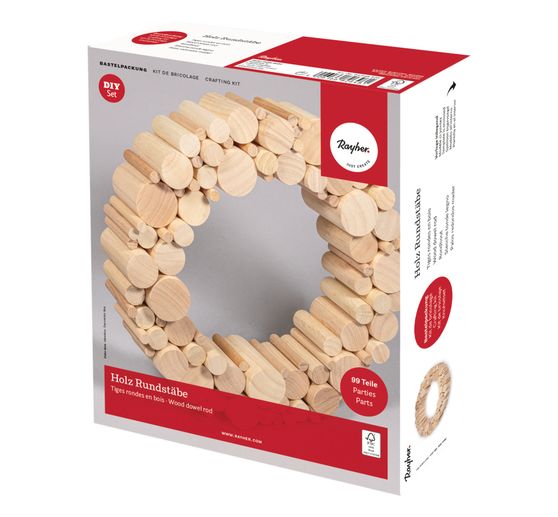 Bastelpackung Holz "Rundstäbe"