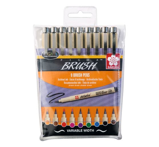 Pigma brush Brush pens, set of 9