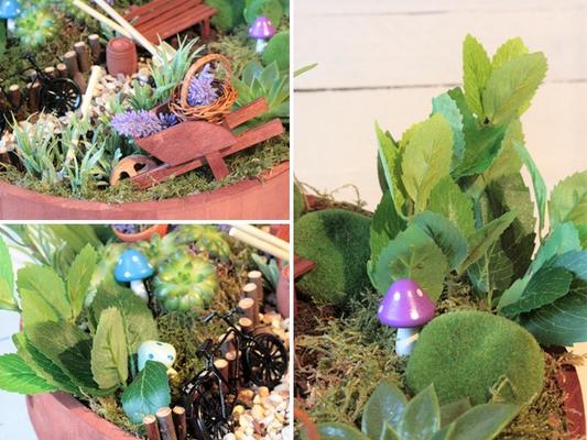 Miniatur-Garten selber gestalten mit Schubkarre