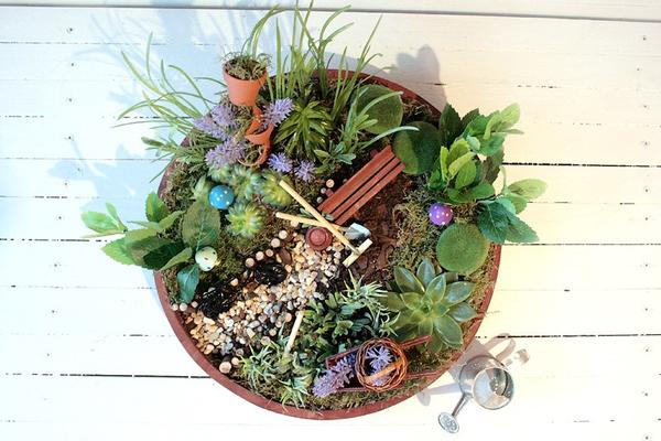 Miniatur-Garten selber gestalten: Ansicht von oben